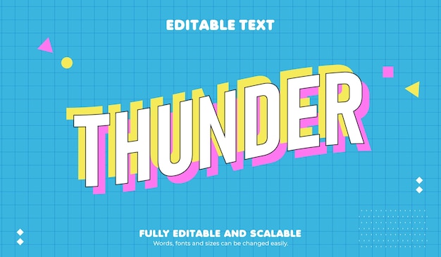 Thunder nineties Editable Text Effect