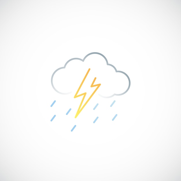 Thunder and Rain line icon