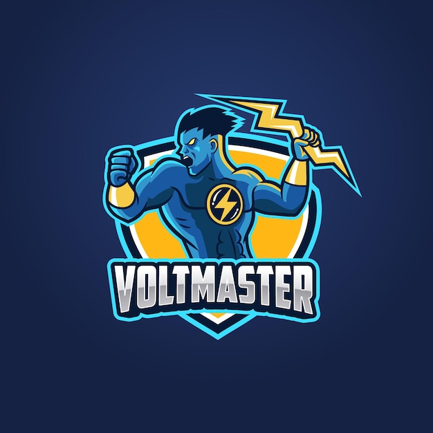 thunder superhero mascot logo