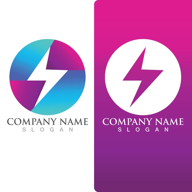 Thunderbolt flash energy logo and symbol vector