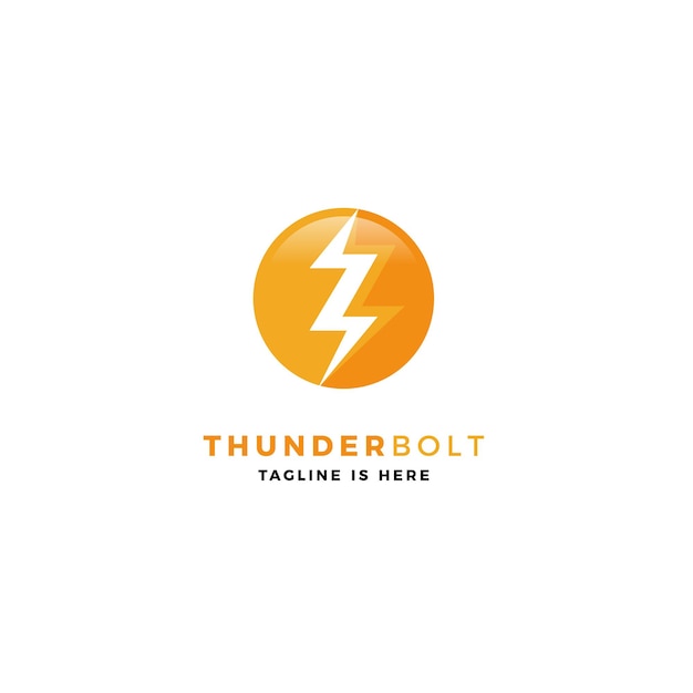 Thunderbolt logo vector icon illustration