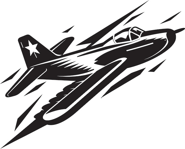 Thundering Valor Thunderbolt Iconic Vector Symbol Aero Aviator Air Force Thunderbolt Emblematic Des