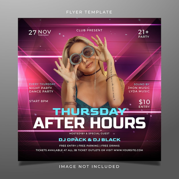 Thursday night party flyer template