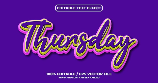 Thursday text effect style