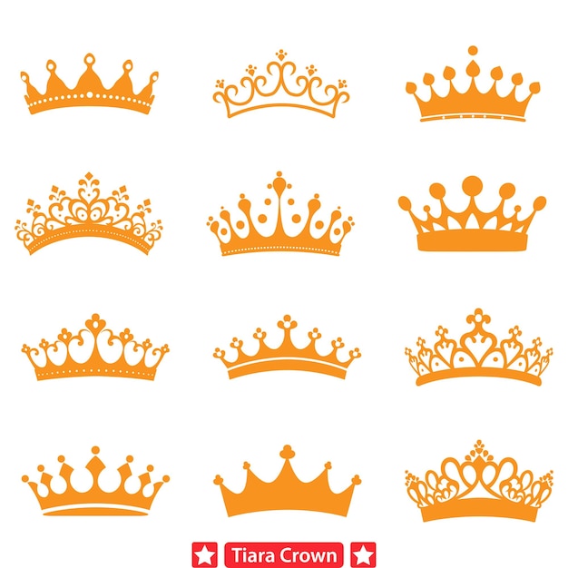 Tiara Crown Vector Masterpiece Collection Majestic Silhouettes for Grandeur