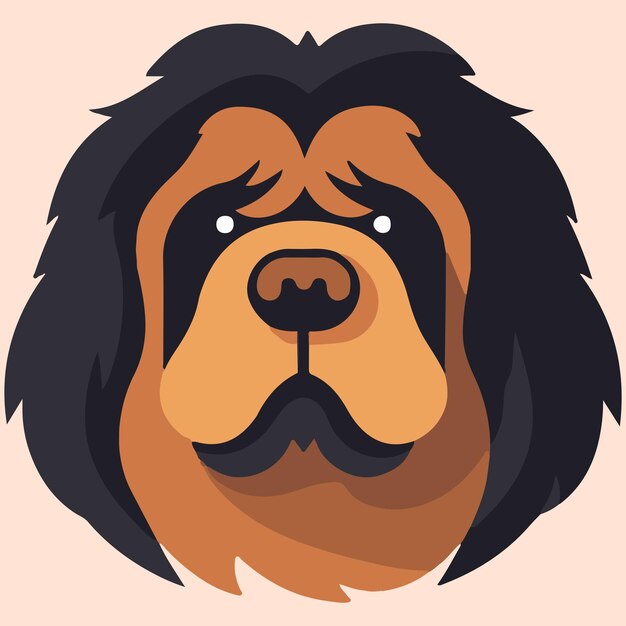 Vector tibetan mastif hand drawn