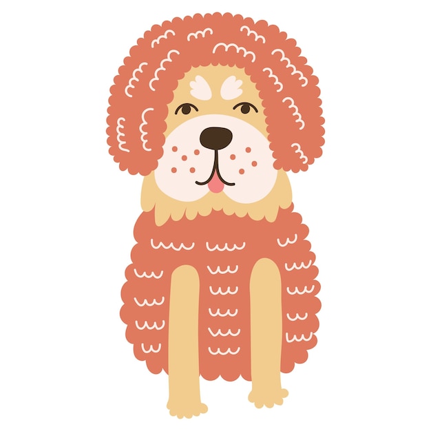 Tibetan Mastiff Dog Breed on isolated background Vector illustration