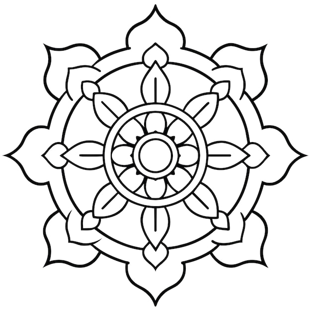 Tibetian Mandala For Adults Mandala Coloring Page Mind Relaxing Mandala