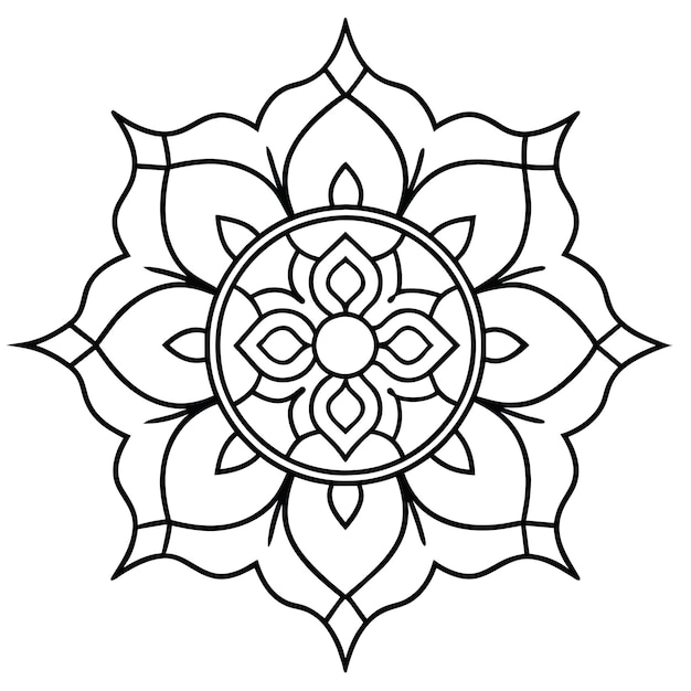 Tibetian Mandala For Adults Mandala Coloring Page Mind Relaxing Mandala