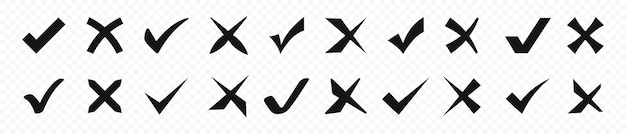 Tick and cross icons Checkmark icon set Checkmark icon collect