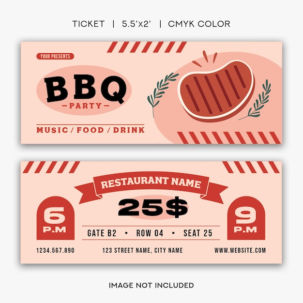 A ticket for a bbq party