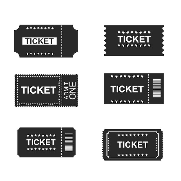 Ticket icons isolated.