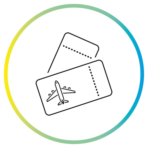 ticket on plane icon vector illustration