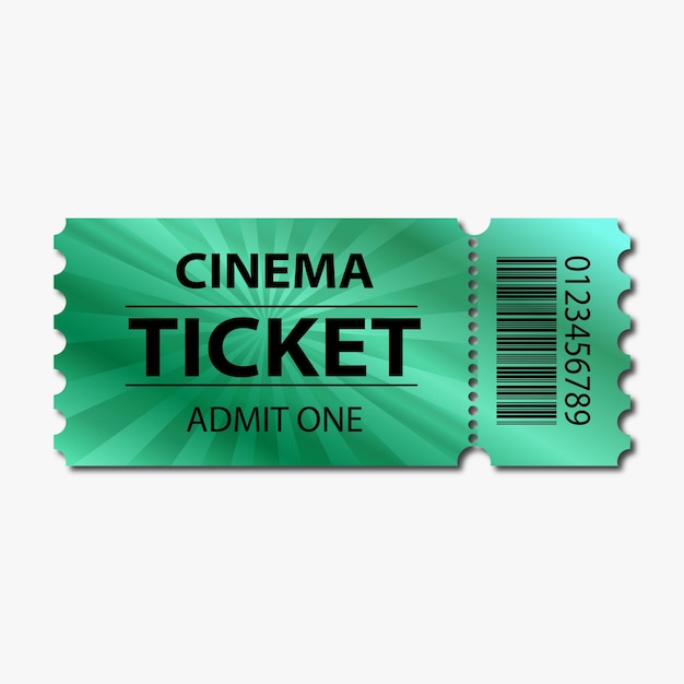 Ticket template on the red background for cinema