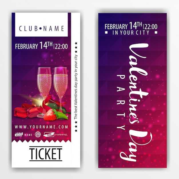 The tickets for the party on Valentine's Day