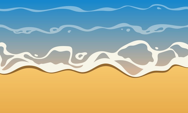 Vector tidal bore sea wave seashore beach sand vector blank background