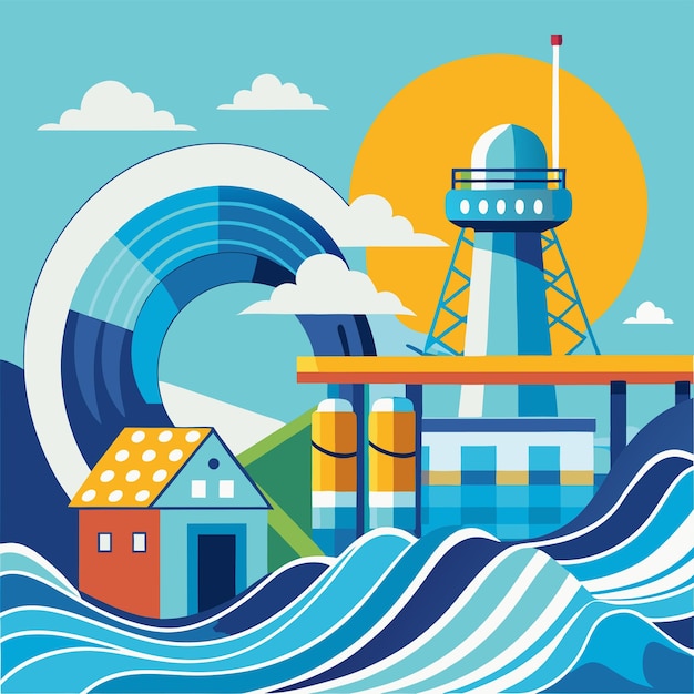 tidal power clipart vector art and illustration