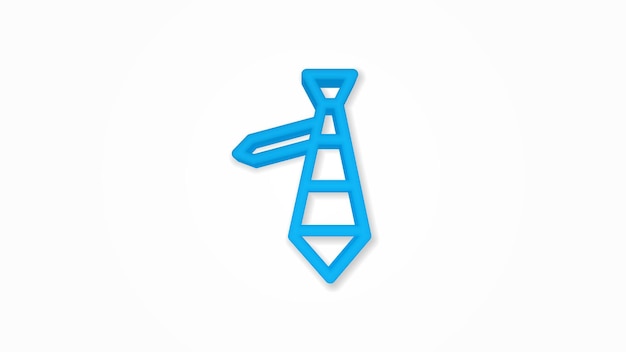 Tie realistic icon 3d line vector illustration Top view