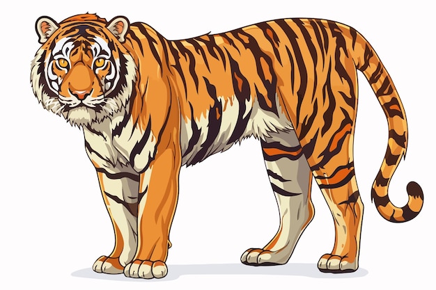 Vector tiger animal abc single clipart isolated on white background