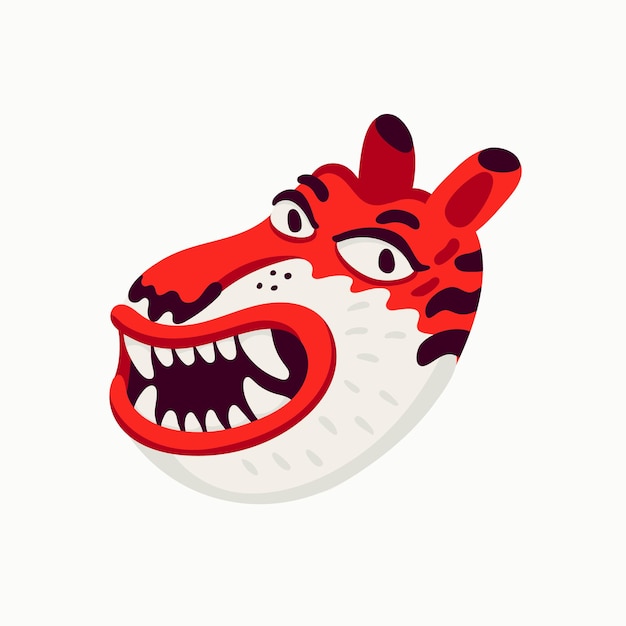 Tiger cartoon funny red head