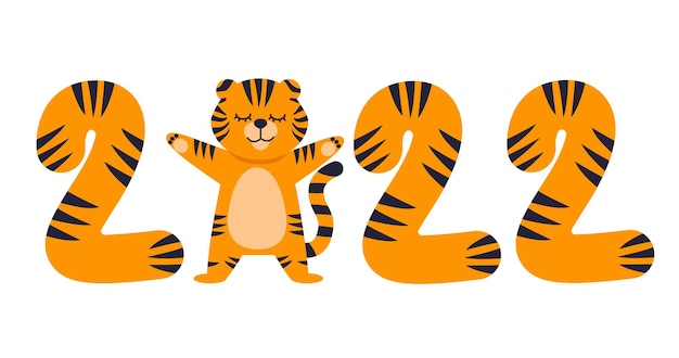 Tiger cartoon with 2022 numbers