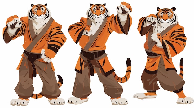 Vector tiger character costume vector illustration handdrawn