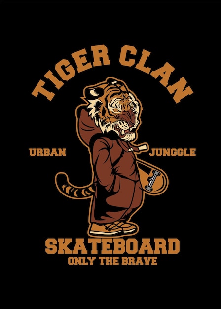 TIGER CLAN SKATEBOARD CARTOON