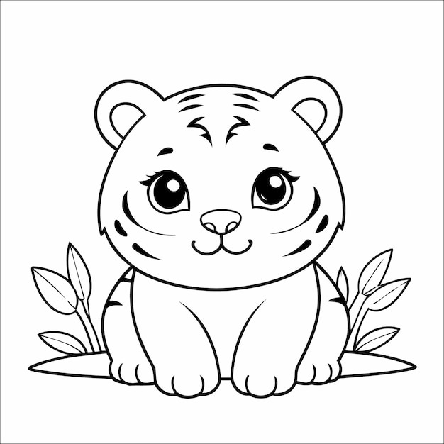 Tiger Coloring Page Drawing For Children