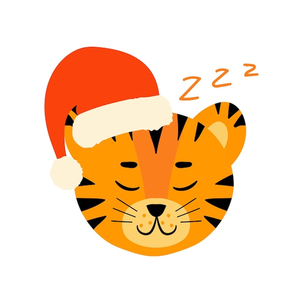 Tiger face head santa hat set