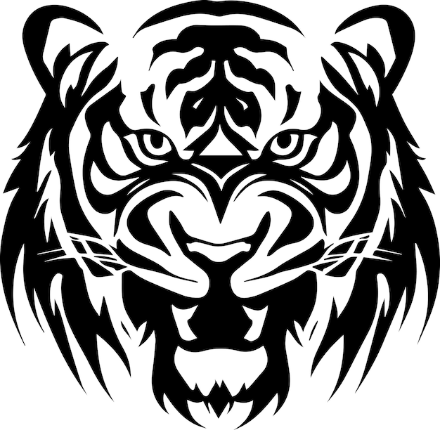 Tiger Face vector silhouette illustration