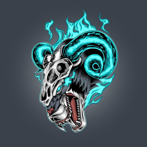 Tiger fang and skull goat fire