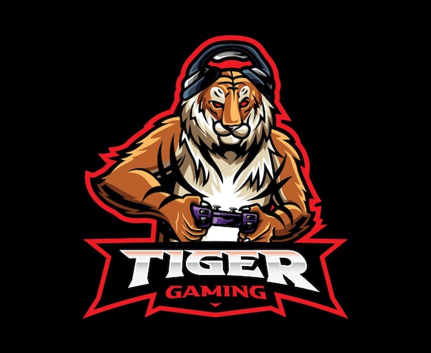 Tiger gamer mascot logo design