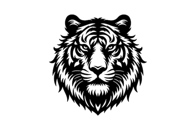 Tiger had silhouette vector