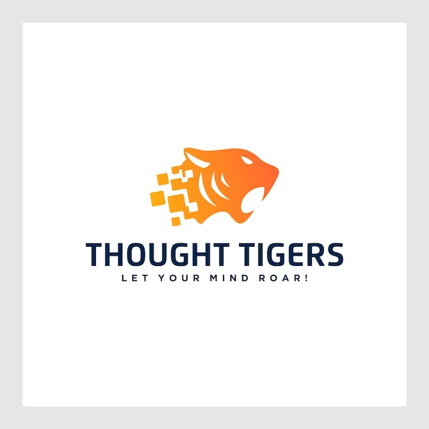 tiger head character logo design