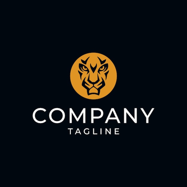 Tiger head circle logo template icon Vector illustration