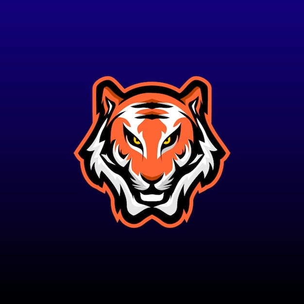 Tiger head gaming mascot . tiger esports logo design. vector illustration