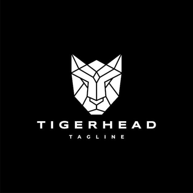 Tiger head geometric logo icon design template