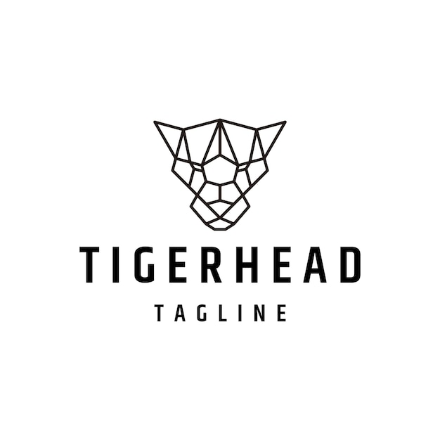 Tiger head geometric logo icon design template