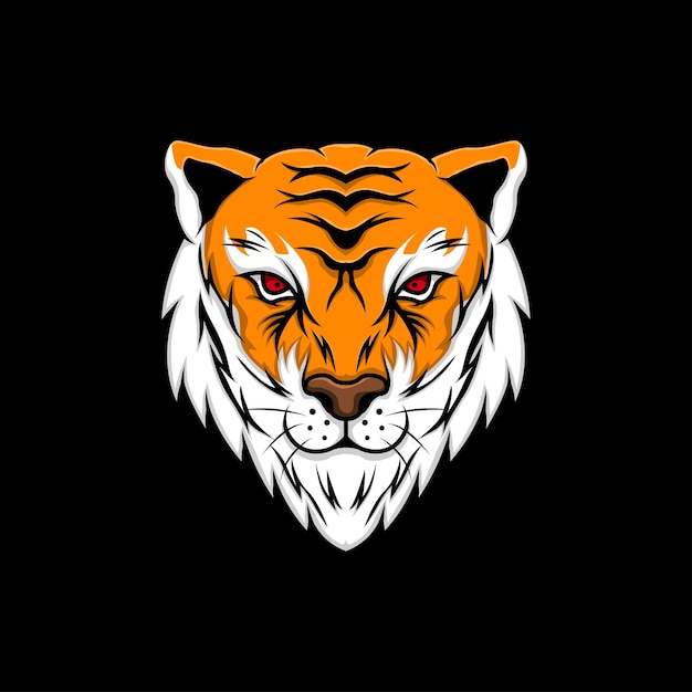 The tiger head illustration drawing vector