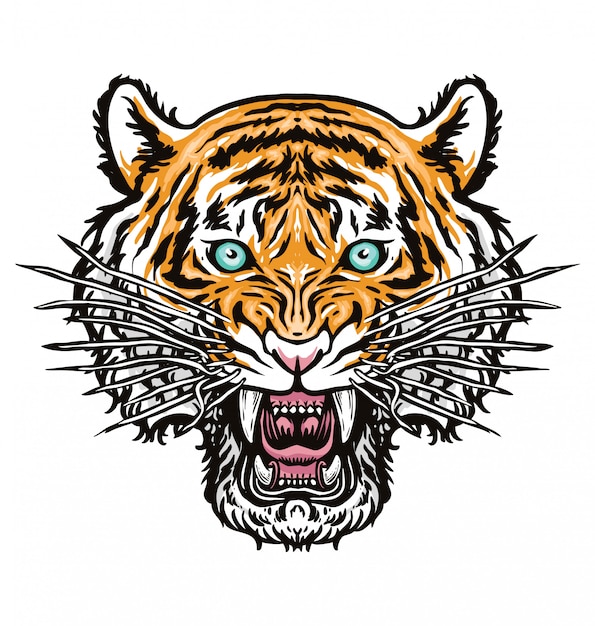 tiger head illustration 