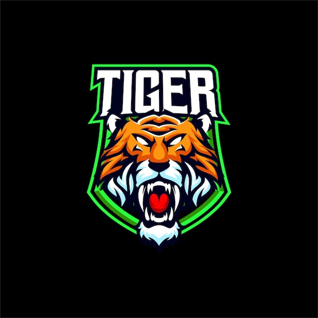 tiger head logo esport mascot design