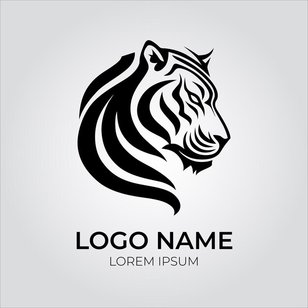 Vector tiger head logo illustration design template