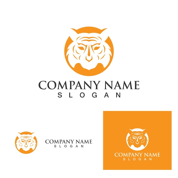 Tiger head logo mascot on white background