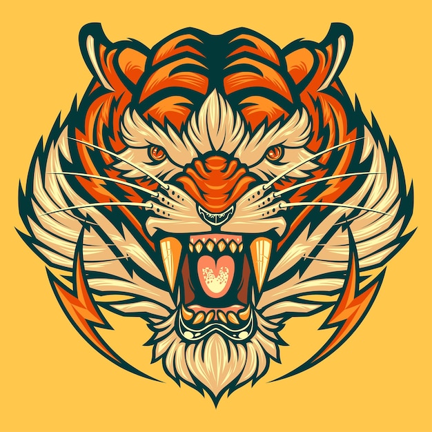 tiger head mascot logo beast animal