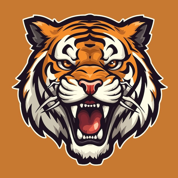 Tiger head mascot logo vector illustration