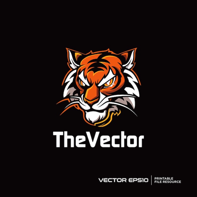 Vector tiger head mascot vector logo character cartoon illustration eps10