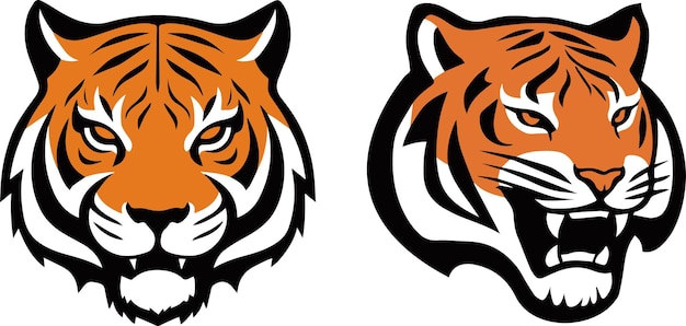 Tiger head silhouette image vector art and illustration