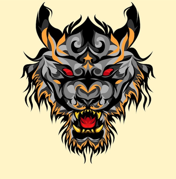 tiger head vector illustration esports logo design