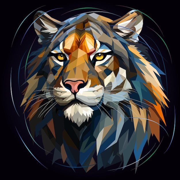 tiger head with dark background vector