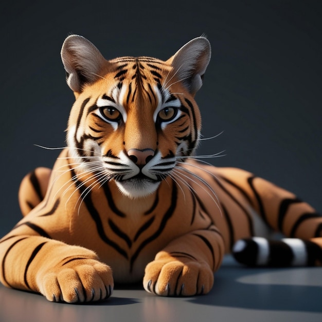 Vector a tiger is laying on a table with a black background